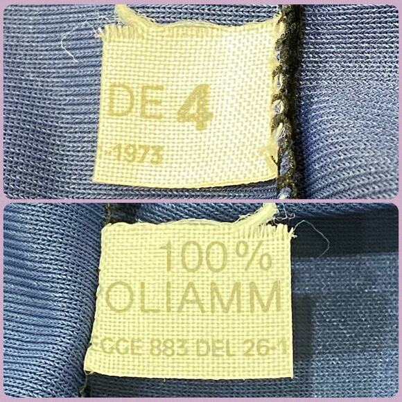 Vintage 1973 Navy Blue Nylon Purple Lace Trim Full Slip Dress Women's Size M - Picture 10 of 10